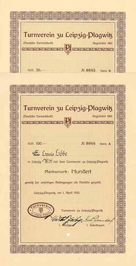 Turnverein zu Leipzig-Plagwitz (2 Stücke)