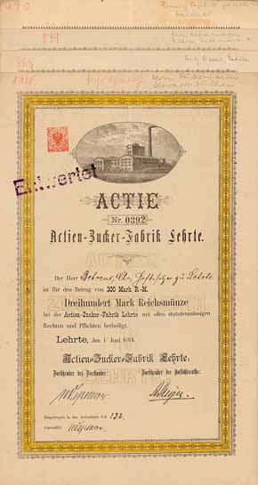 Actien-Zucker-Fabrik Lehrte (4 Stücke)