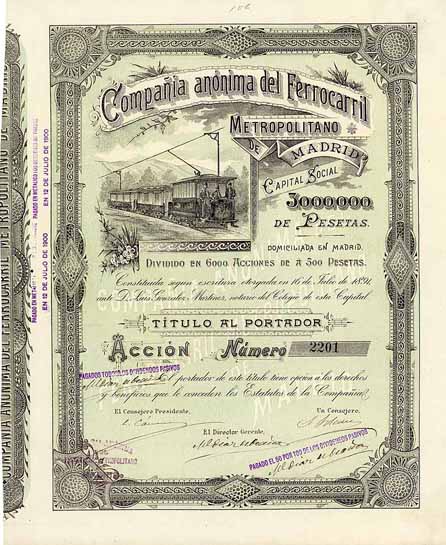 Compañia anonima del Ferrocarril Metropolitano nde Madrid