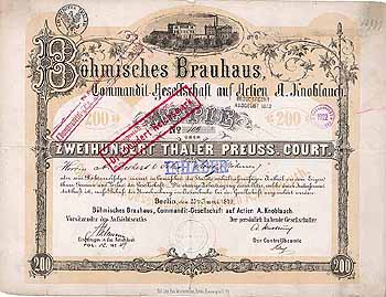 Böhmisches Brauhaus Commandit-Ges. auf Actien A. Knoblauch
