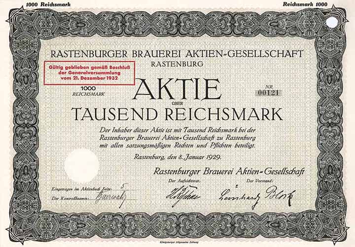 Rastenburger Brauerei AG