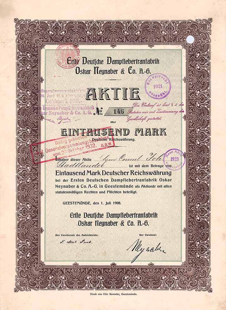 Erste Deutsche Dampflebertranfabrik Oskar Neynaber & Co. AG