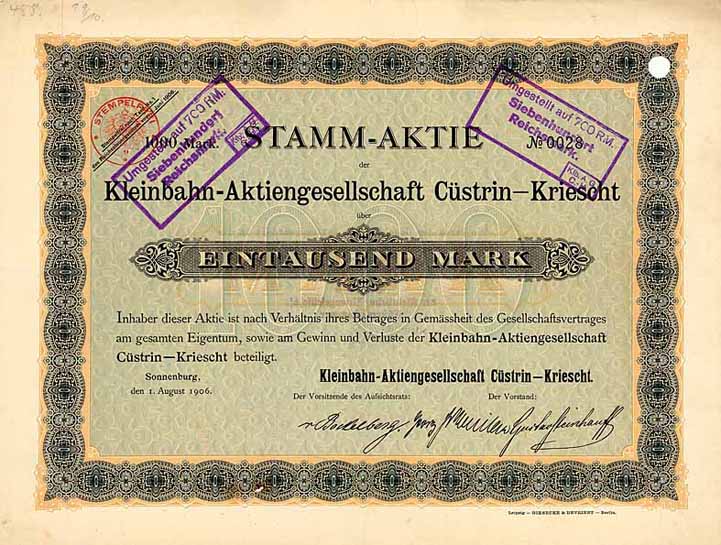 Kleinbahn-AG Cüstrin-Kriescht