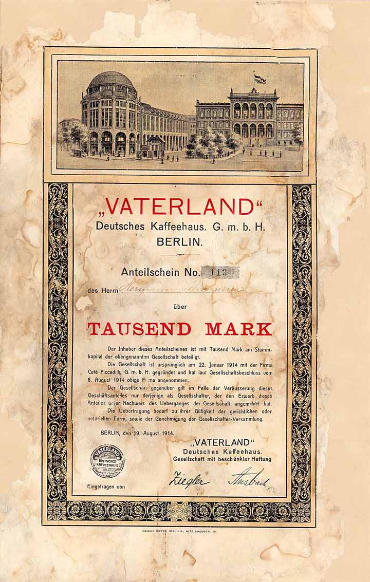 “Vaterland” Deutsches Kaffeehaus GmbH