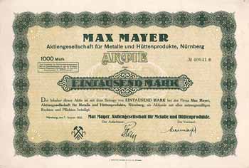 Max Mayer AG für Metalle und Hüttenprodukte