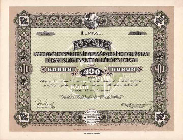 Einkaufs- und Erzeugungsgesellschaft Tschechoslowakischer Apotheker (Akciového Nákupniho a Vyrobniho Druzstva Ceskoslovenského Lékárnictva)