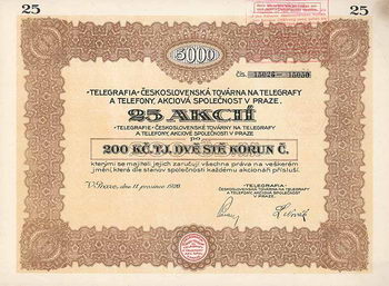 “Telegrafia” tschechoslowakische Fabrik für Telegraphen und Telephone AG
