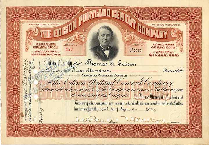 Edison Portland Cement Co. (OU Thomas A. Edison)