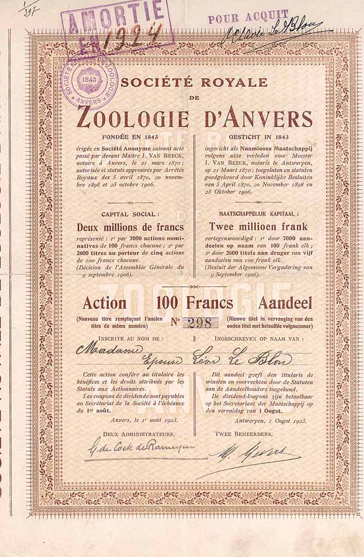 Société Royale de Zoologie d'Anvers