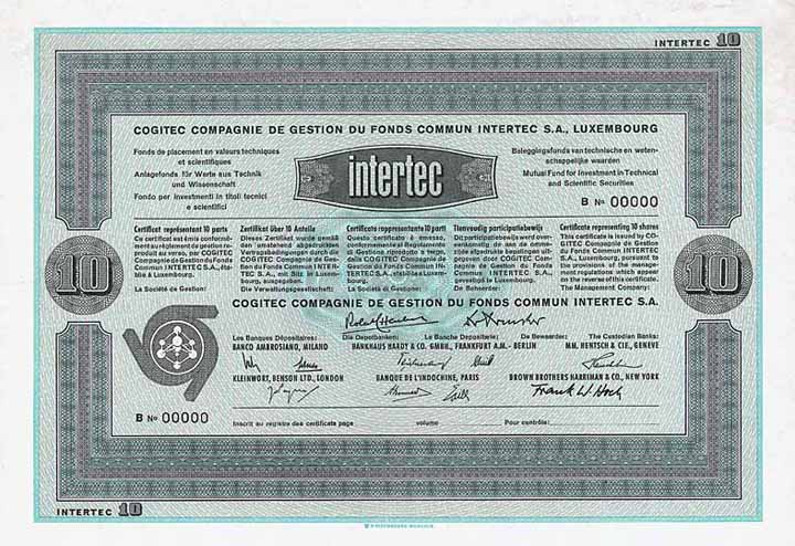 Cogitec Comp. de Gestion du Fonds Commun Intertec S.A.