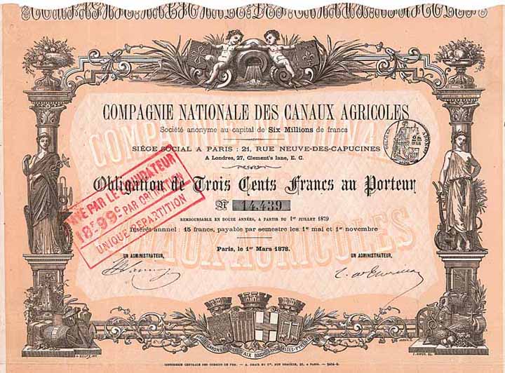 Cie. Nationale des Canaux Agricoles S.A.