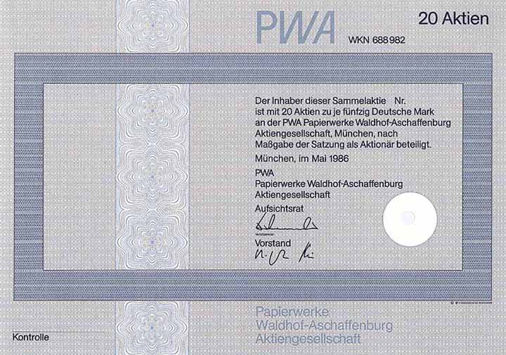 PWA Papierwerke Waldhof-Aschaffenburg AG