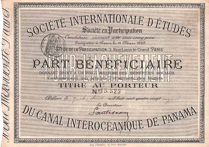 Soc. Internationale d'Études du Canal Interocéanique de Panama