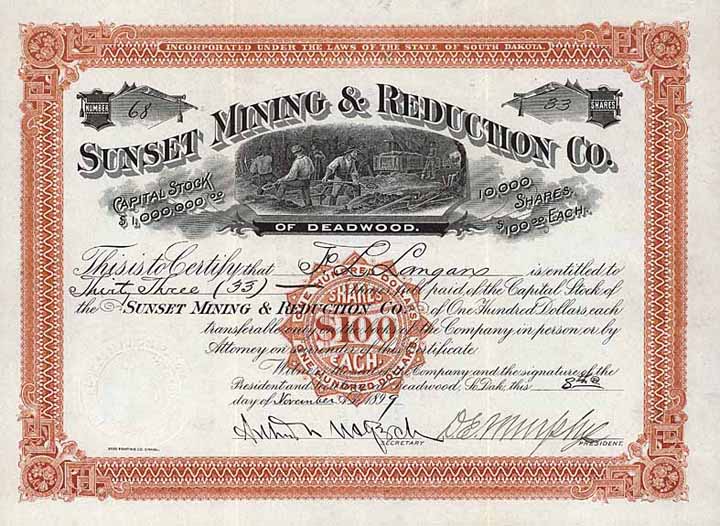 Sunset Mining & Reduction Co.