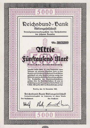 Reichsbund-Bank AG Vermögensverwaltungsstelle des Reichsbundes der höheren Beamten