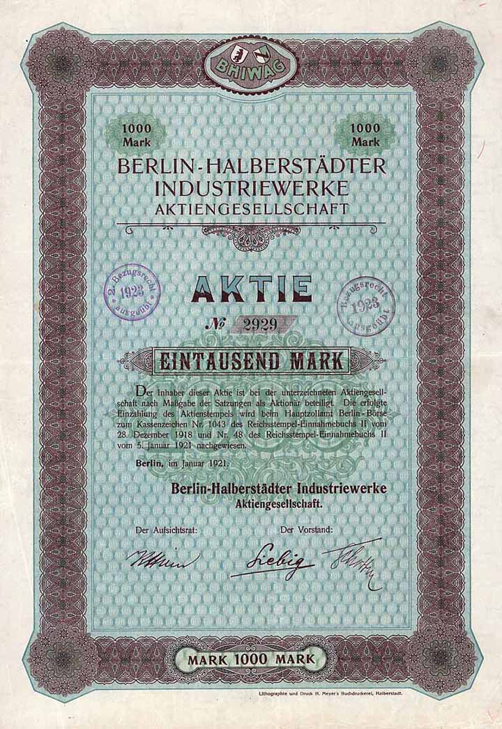 Berlin-Halberstädter Industriewerke AG