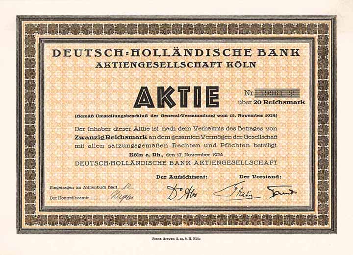 Deutsch-Holländische Bank AG