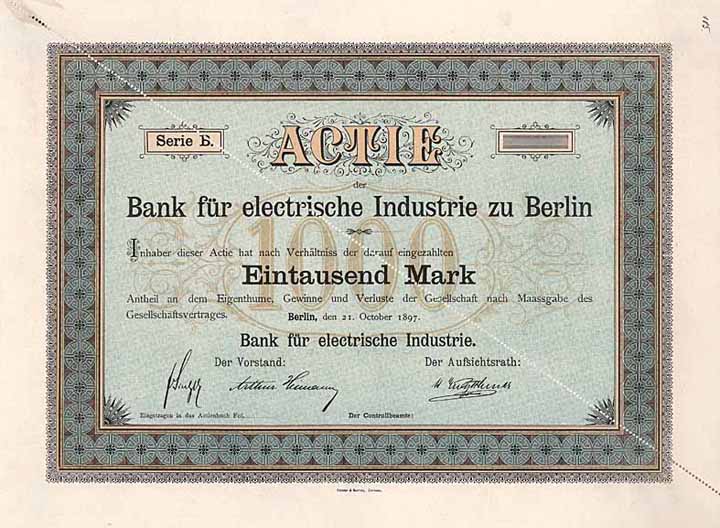 Bank für electrische Industrie