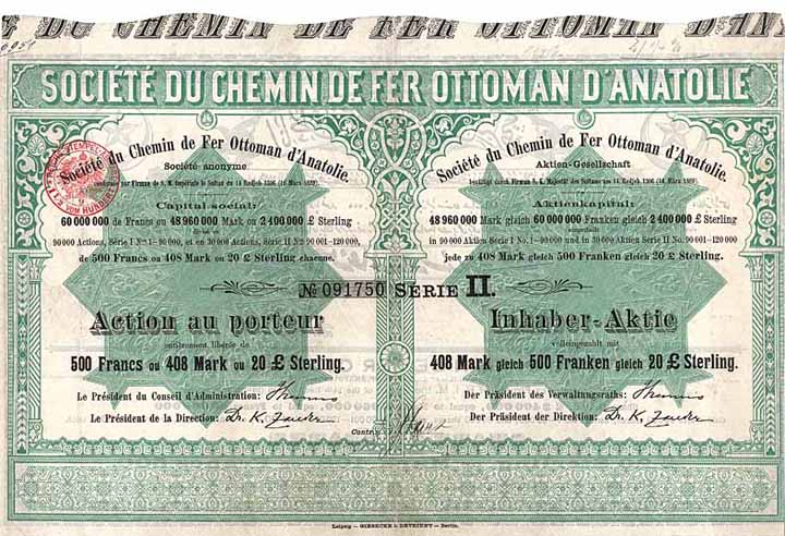 Soc. du C.d.F. Ottoman d’Anatolie S.A. (Gesellschaft der Ottomanischen Bahn in Anatolien AG)