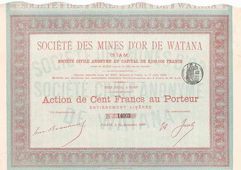Société des Mines d’Or de Watana (Siam)