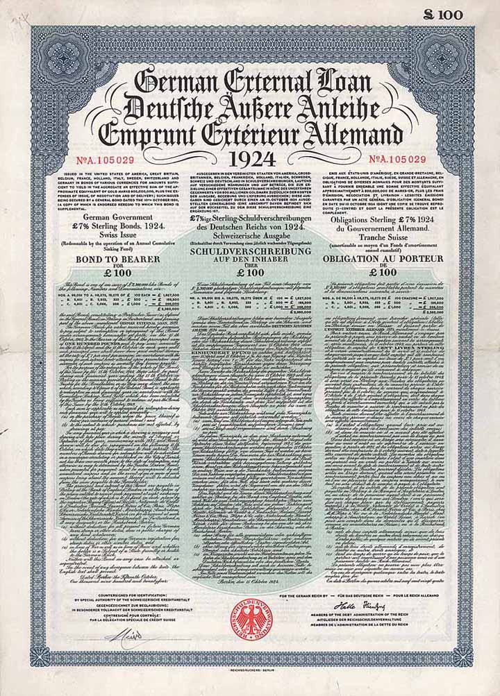 Deutsches Reich, Deutsche Äussere Anleihe 1924