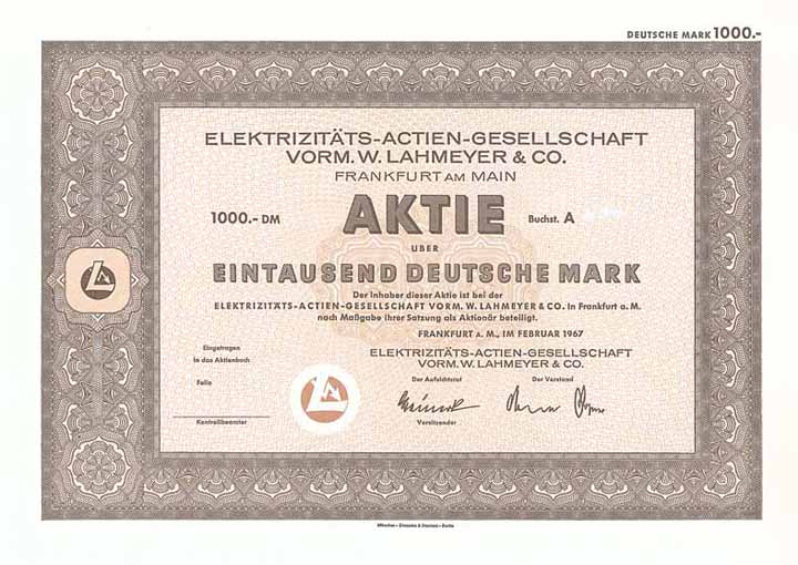 Elektrizitäts-AG vorm. W. Lahmeyer & Co.