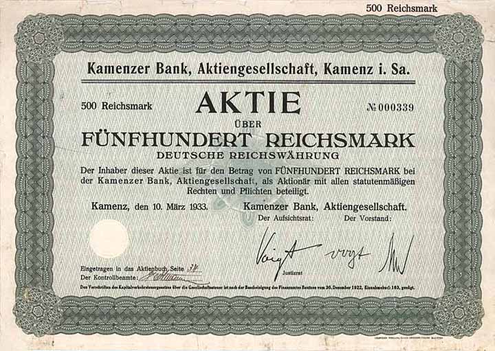 Kamenzer Bank AG