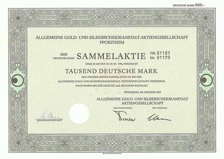 Allgemeine Gold- und Silberscheideanstalt AG