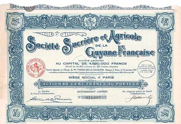 Société Sucrière & Agricole de la Guyane Francaise S.A.