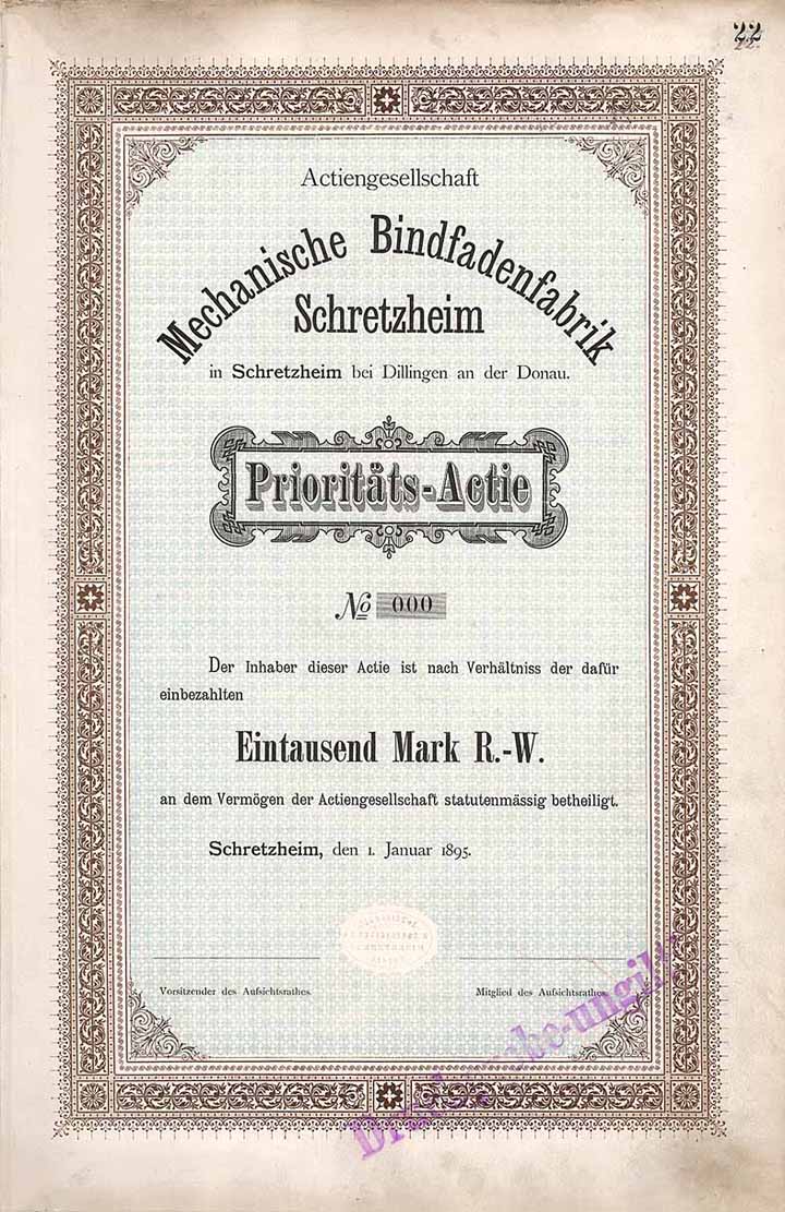 AG Mechanische Bindfadenfabrik Schretzheim