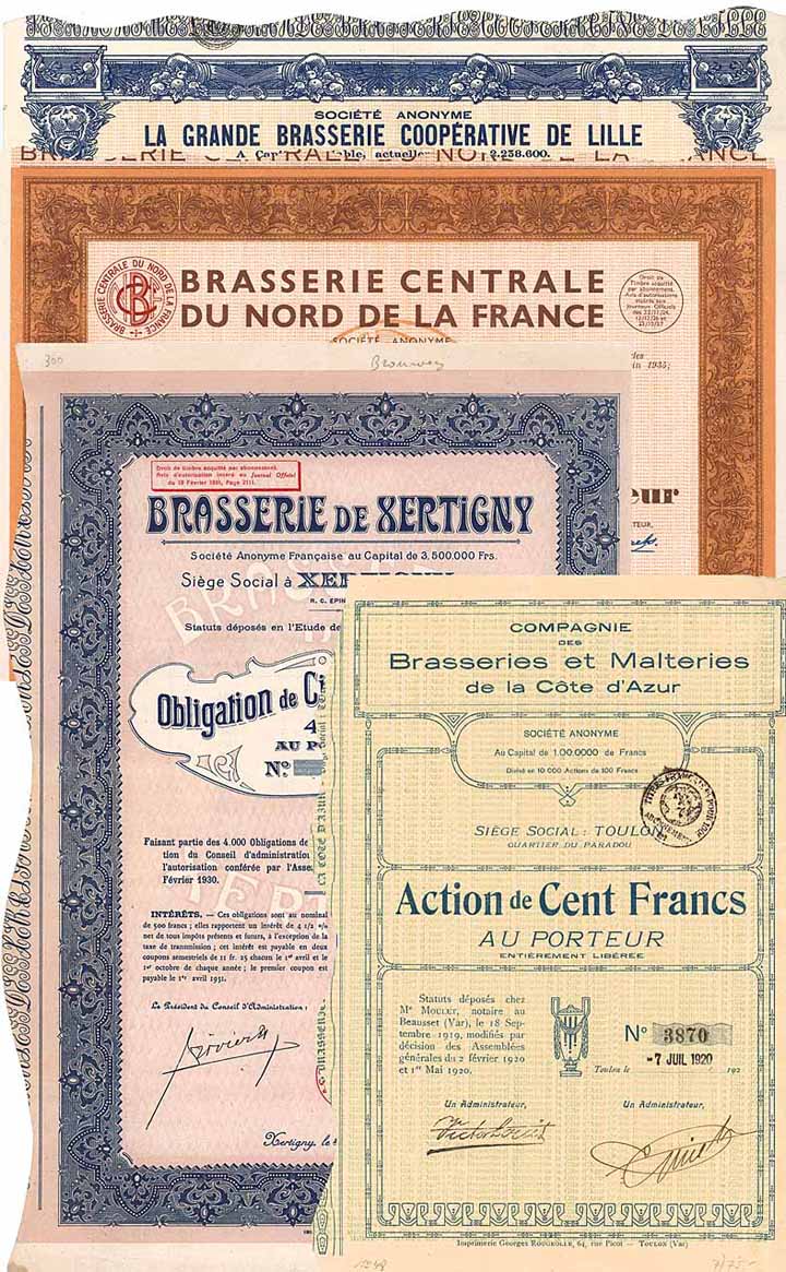 Brauereien Frankreich (Konvolut 34 Stücke)