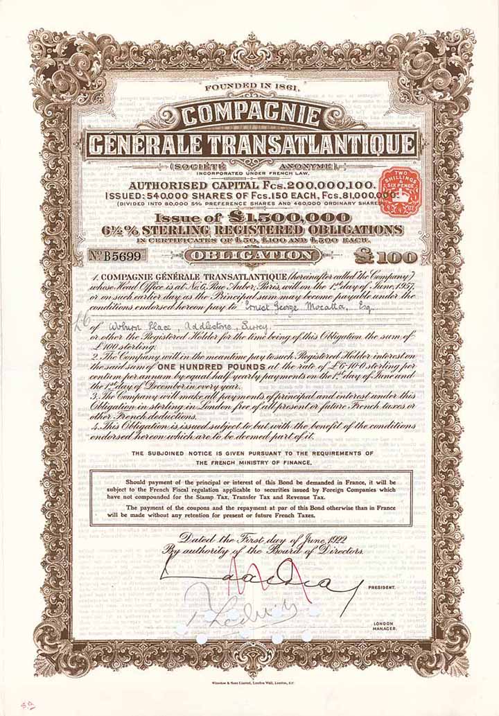 Cie. Générale Transatlantique S.A.