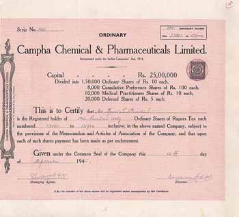 Campha Chemical & Pharmaceuticals Ltd.