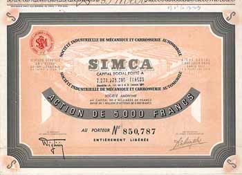 SIMCA Soc. Industrielle de Mécanique et Carrosserie Automobile