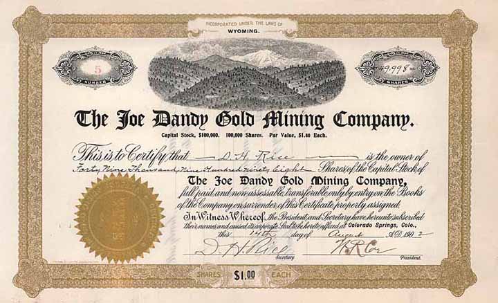 Joe Dandy Gold Mining Co.