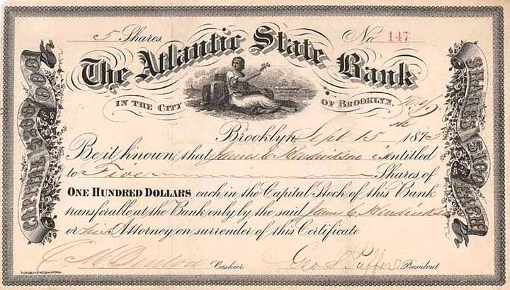 Atlantic State Bank in the City of Brooklyn