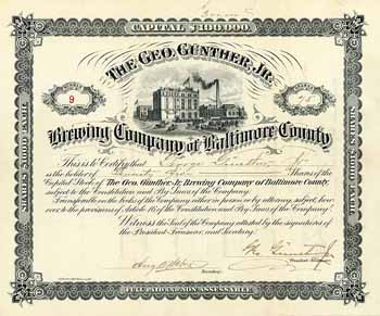 Geo. Günther Jr. Brewing Co. of Baltimore County