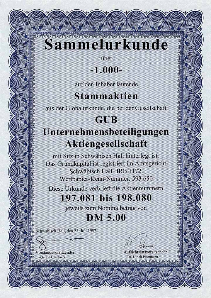 GUB Unternehmensbeteiligungen AG