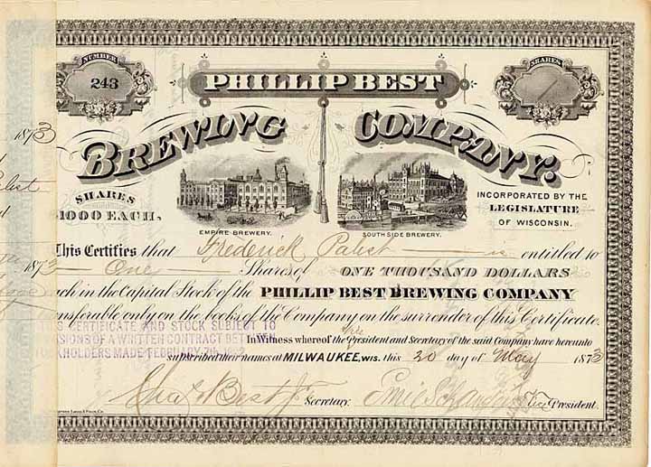 Phillip Best Brewing Co. (OU Frederick Pabst + Charles Best)