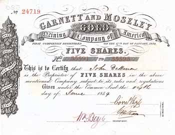 Garnett and Moseley Gold Mining Co. of America