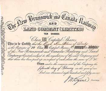 New Brunswick and Canada Railway and Land Company Ltd.