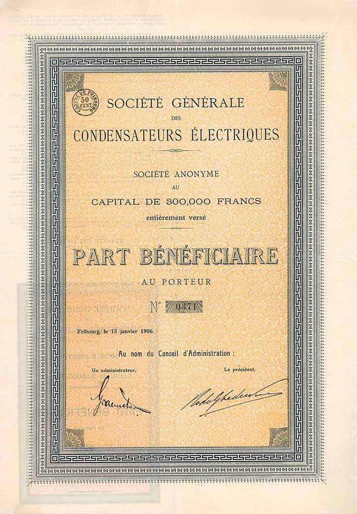 Soc. Gen. des Condensateurs Électriques S.A.