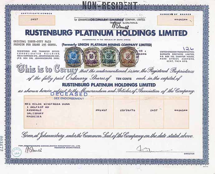 Rustenburg Platinum Holdings