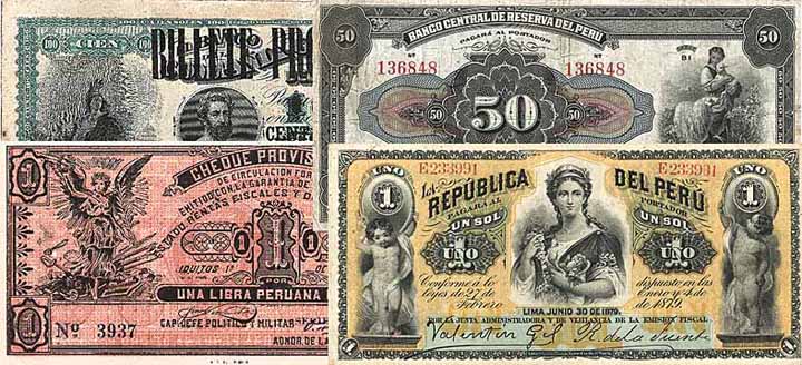 Banknoten-Konvolut Peru (16 Stücke)