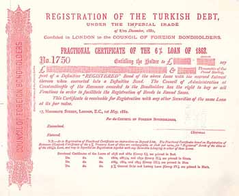 Council of Foreign Bondholders - Registration of the Turkish Debt