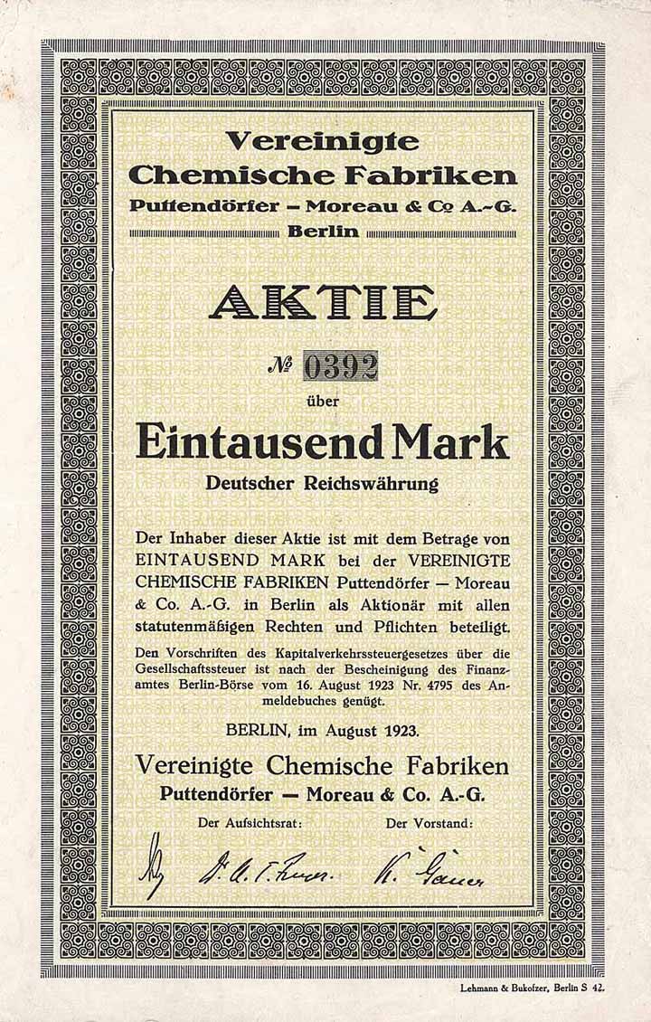 Vereinigte Chemische Fabriken Puttendörfer-Moreau & Co. AG