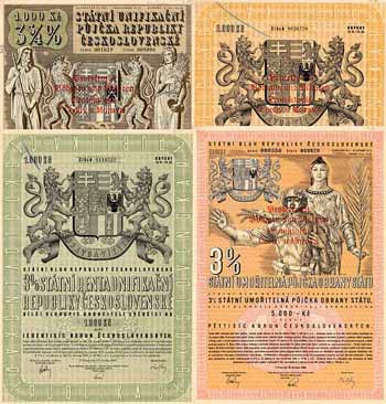 CSR, Protektorat Böhmen und Mähren (4 Stücke)