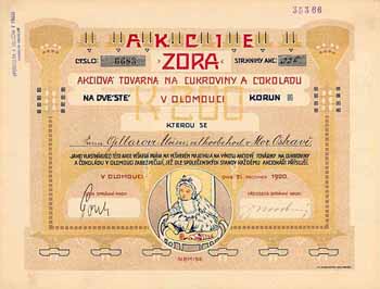 „Zora“ Kanditen- und Schokolade-Aktienfabrik („Zora“ Akciova Tovarna na Cukroviny a Cokoladu)