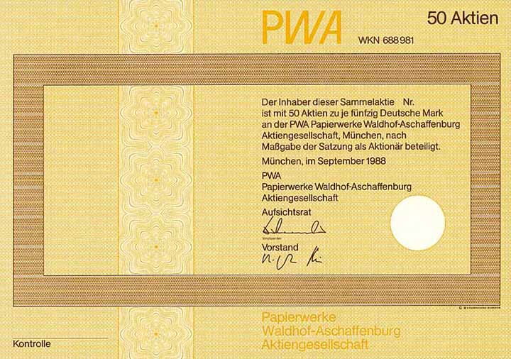 PWA Papierwerke Waldhof-Aschaffenburg AG