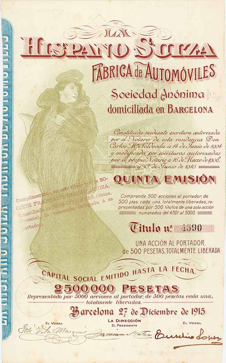 La Hispano Suiza Fabrica de Automóviles S.A.